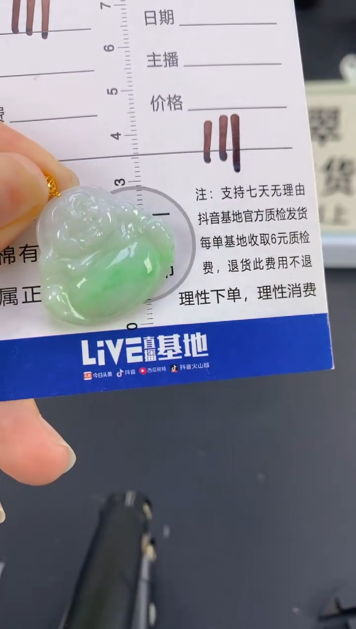 【闪购商品】翡翠颈饰18K金镶嵌天然A货翡翠
