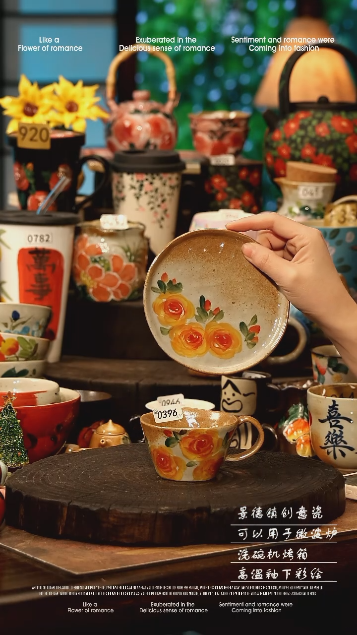 陶瓷景德镇高温釉下彩手工手绘款式@A0396@