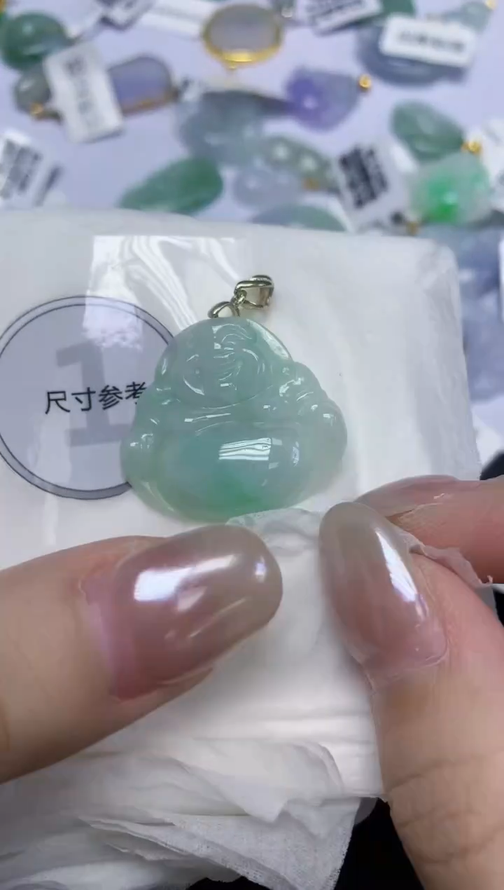 颈饰未镶嵌翡翠天然缅甸翡翠A货百元以上9元证书费自理