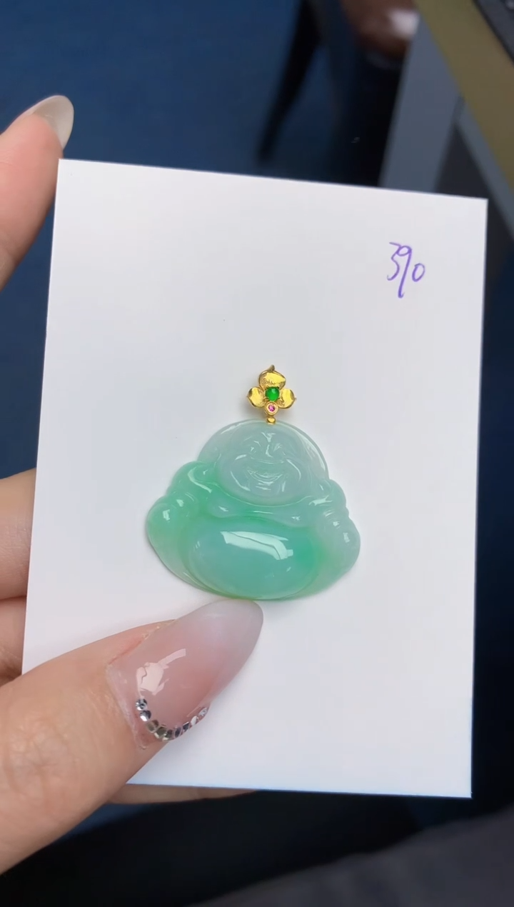 【闪购商品】翡翠颈饰18K金镶嵌 天然翡翠A货