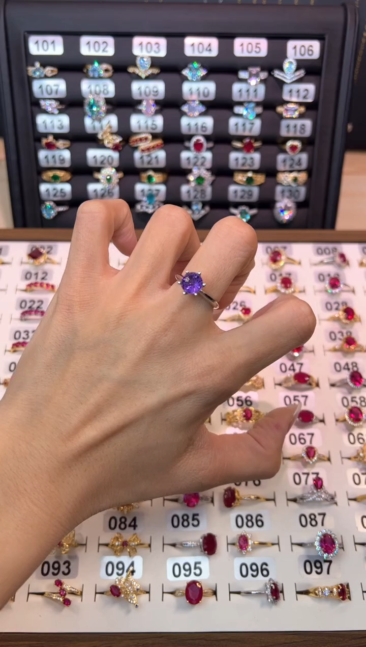 紫晶戒指银S925镶嵌00000