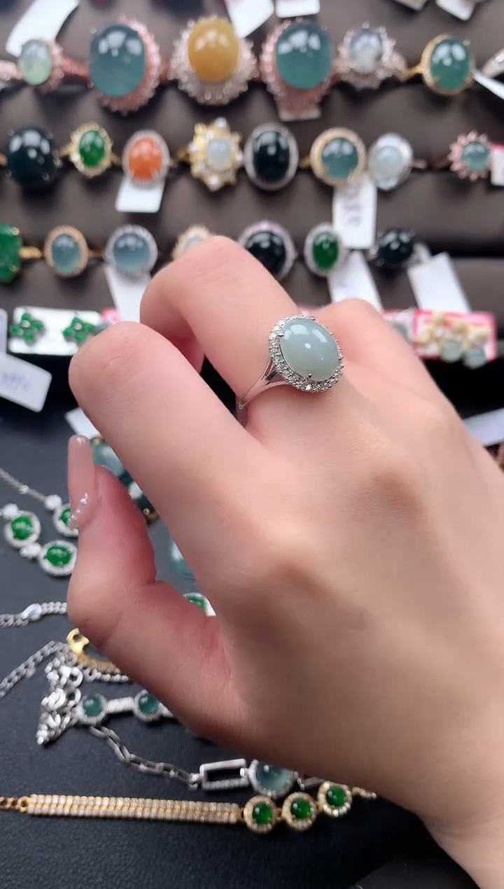 【闪购商品】翡翠戒指银S925镶嵌214214