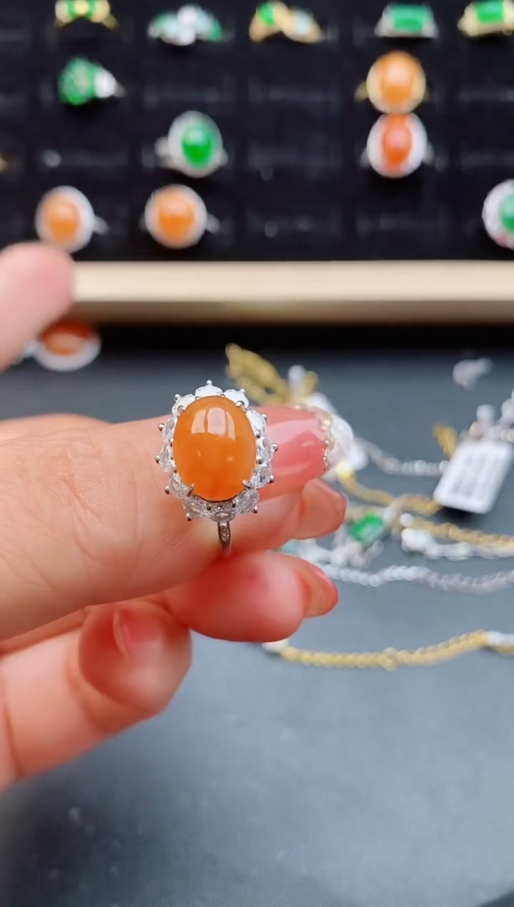 【闪购商品】翡翠戒指银S925镶嵌12112