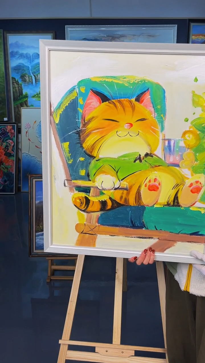 【闪购商品】油画24号 50*60 猫-手绘油画