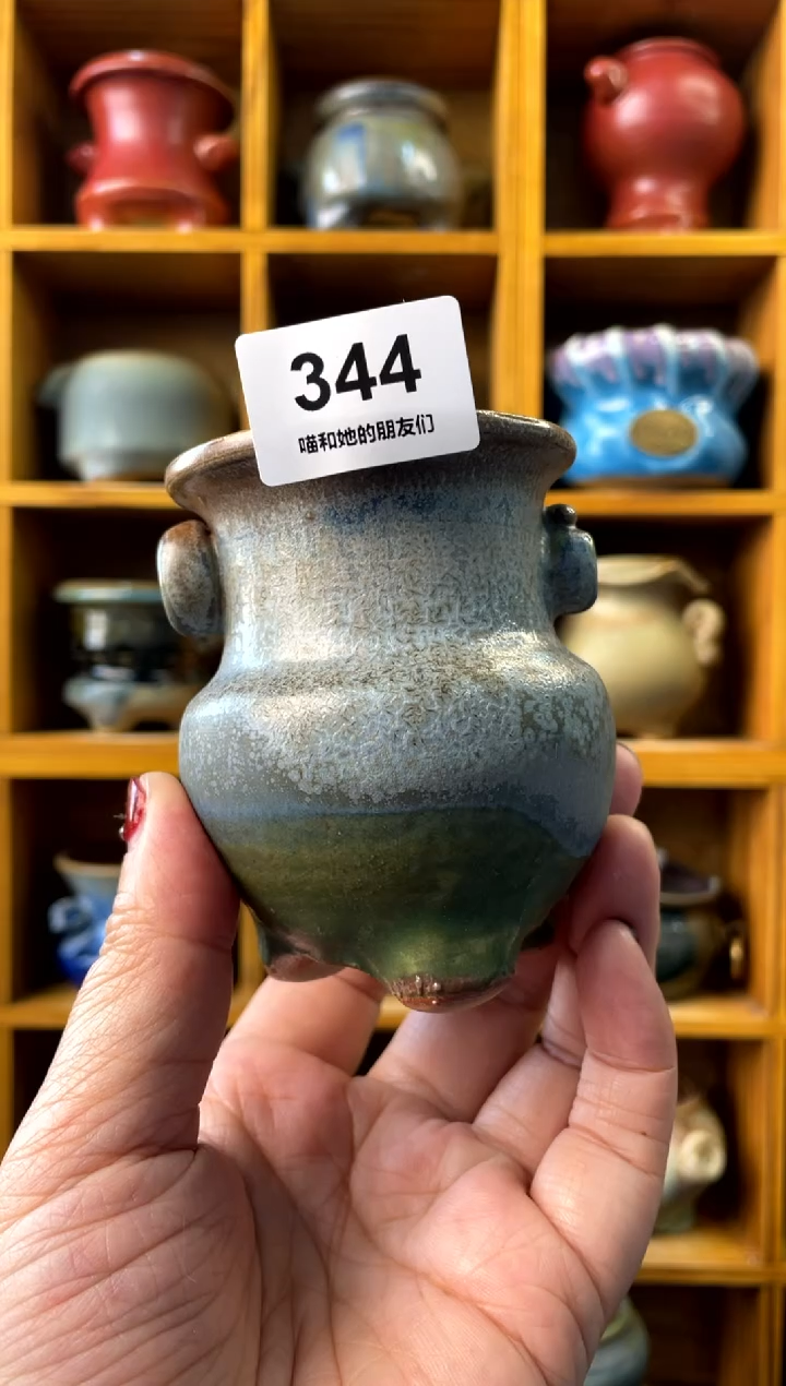 【闪购商品】陶344 内口5【喵喵团圆多肉盆】
