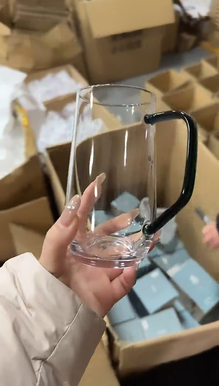 墨绿把手绿茶杯   