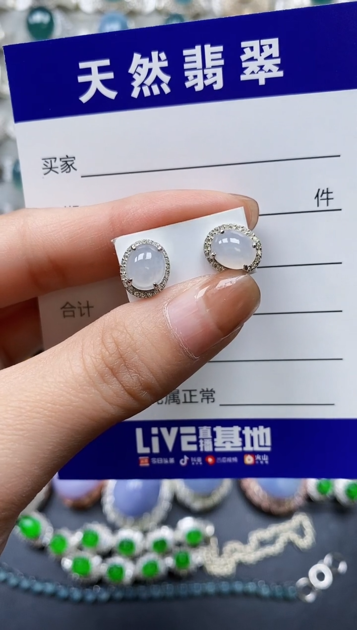 【闪购商品】翡翠耳饰银S925镶嵌0225