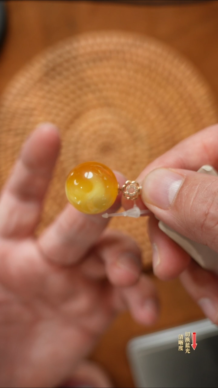 【闪购商品】琥珀颈饰14K金镶嵌0209-090