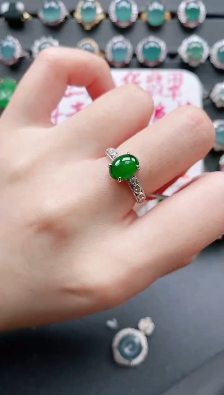 【闪购商品】翡翠戒指银S925镶嵌11111111
