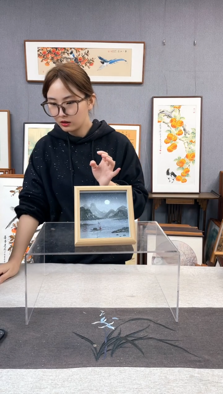 【闪购商品】国画纯手写带框作品-15*15 山水
