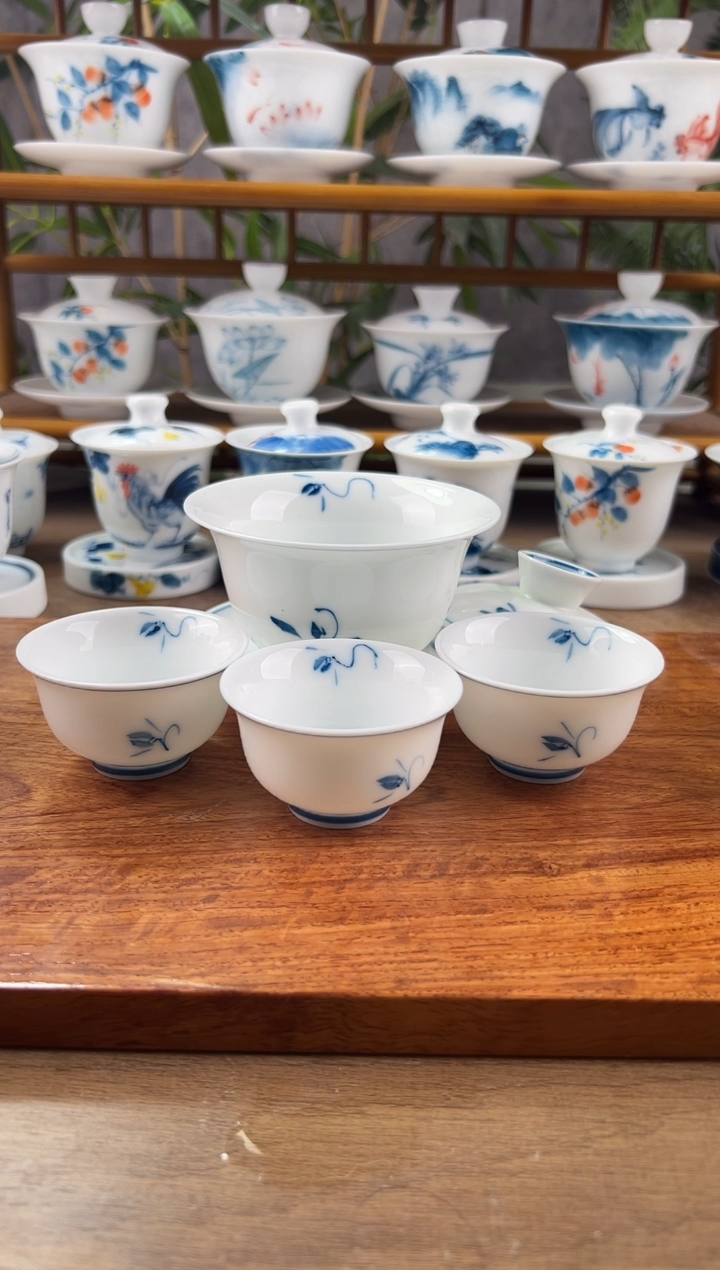 【闪购商品】全品草兰180ml三才盖碗+中和顺3