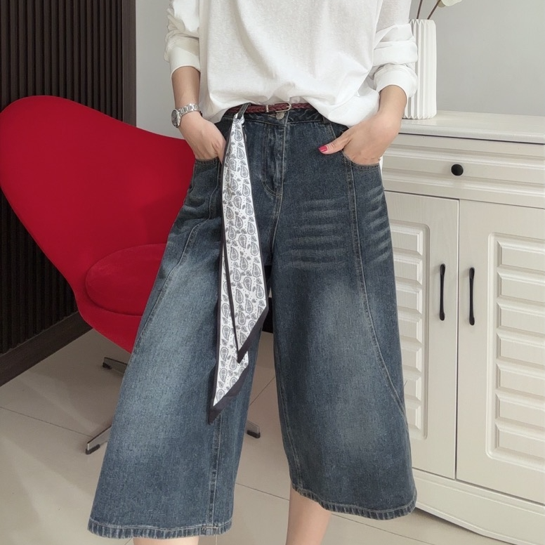 976欧货高级感丝巾编织腰带显瘦百搭八分牛仔裤