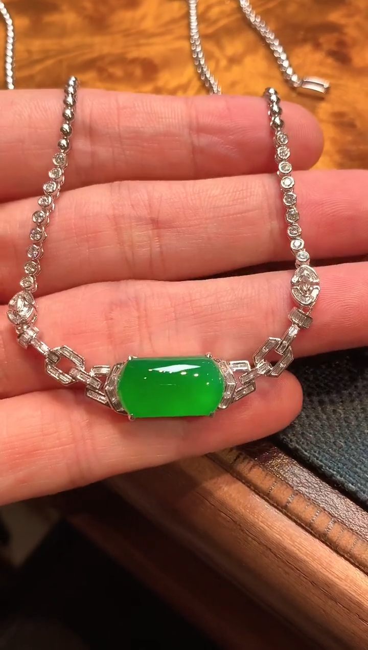 套链18K金镶嵌翡翠翡翠