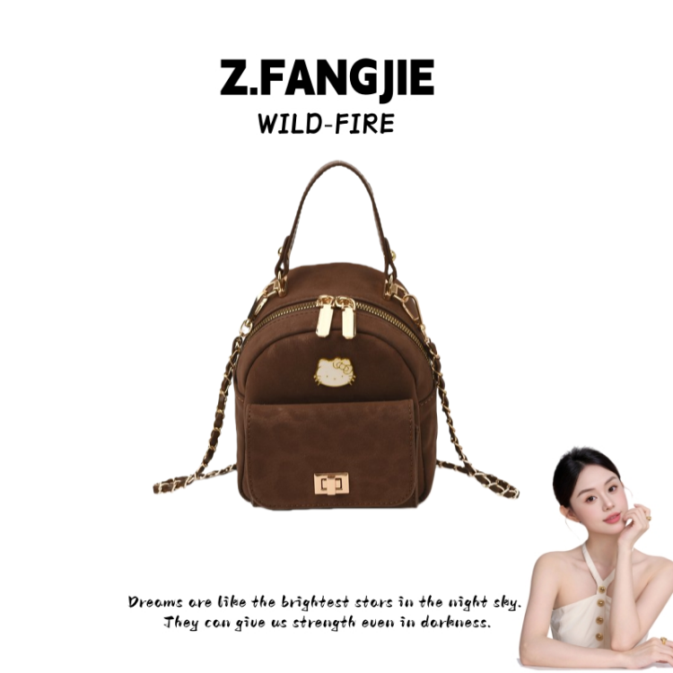 简约双肩包可爱新款质感2025高级通勤背包时尚链条百搭手提包