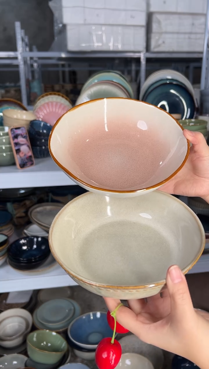 陶瓷外贸尾货瑕疵满20包邮X2菜碗组合新品