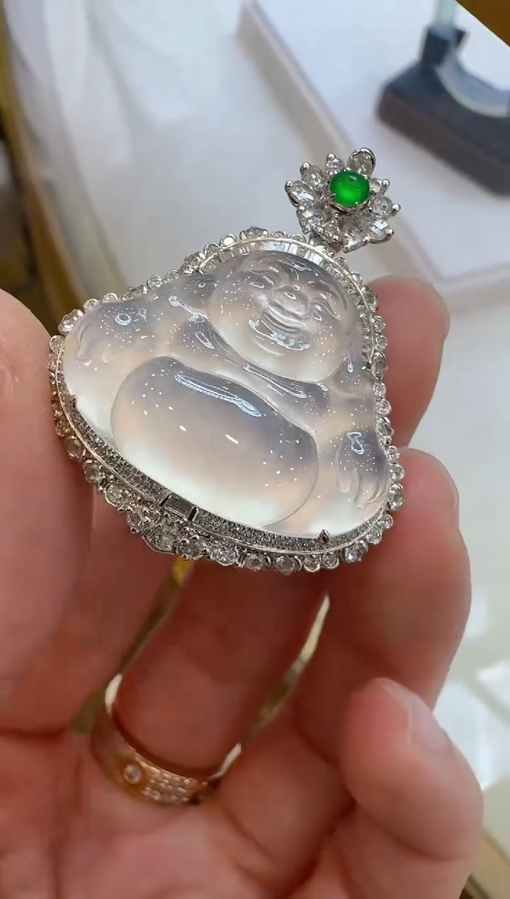 翡翠18K金镶嵌吊坠(不含链)多样性团购发一件