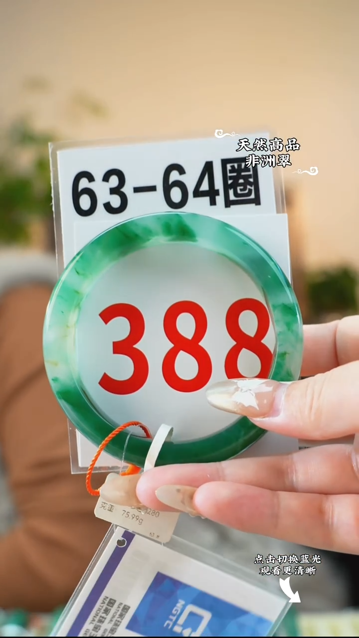 未镶嵌手镯石英质玉（非洲翠）6364