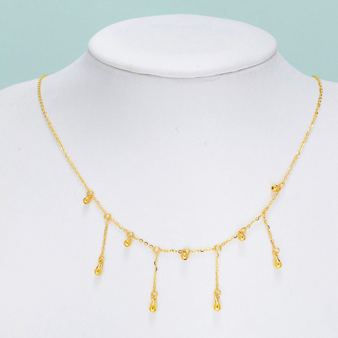 足金999 流苏水滴套链【825】