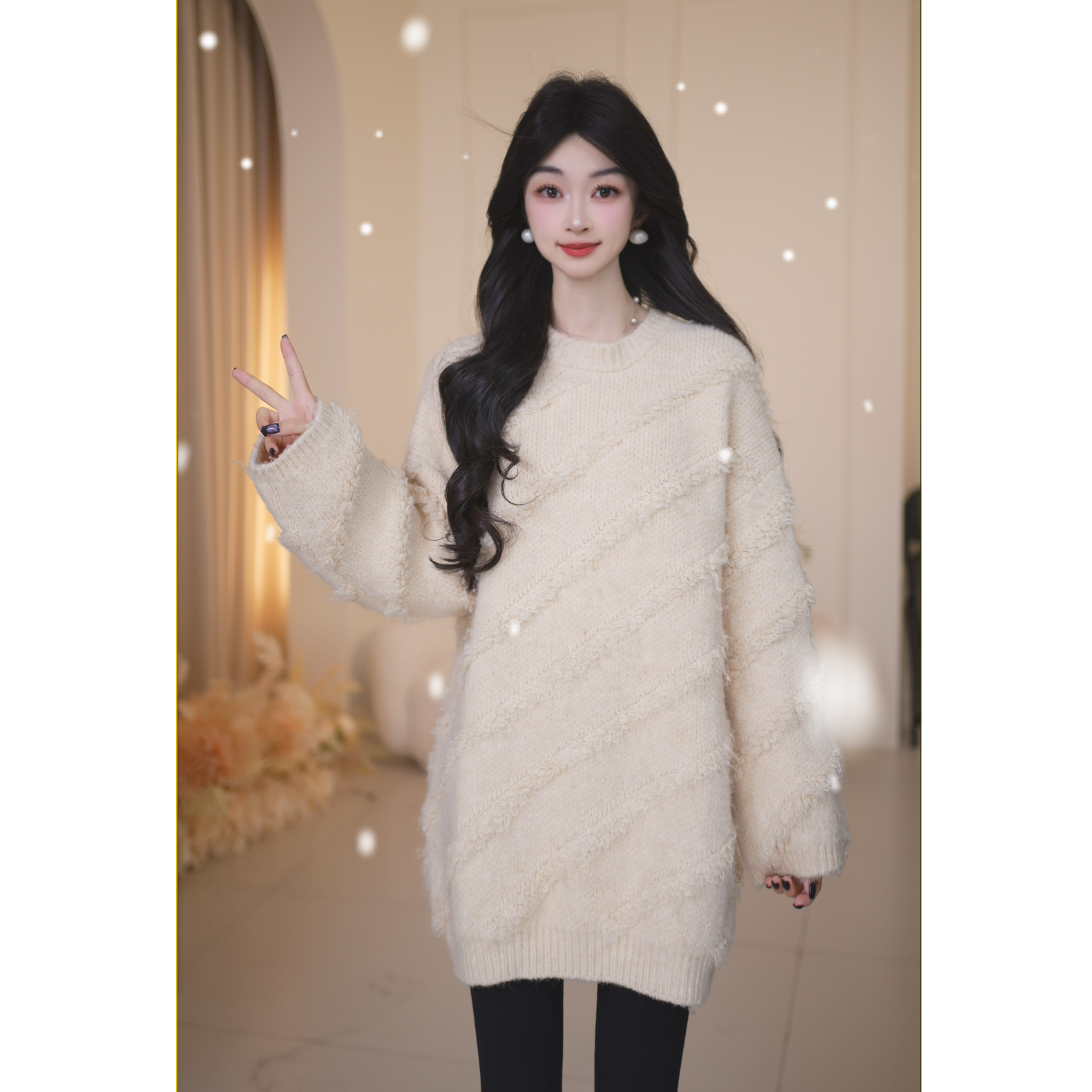 Basic House/百家好软糯风时尚毛衣针织宽松高级感B1385B5HG82-1