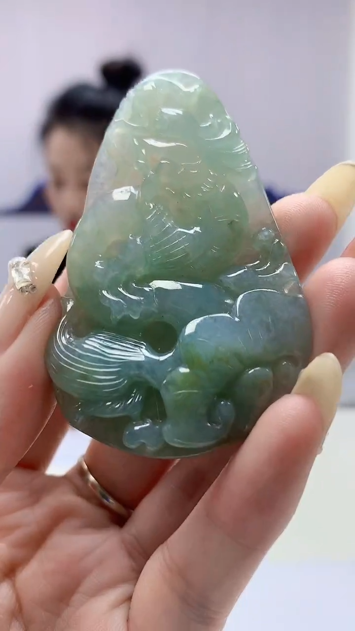 【闪购商品】定制翡翠未镶嵌4902DD-毛货挂件28