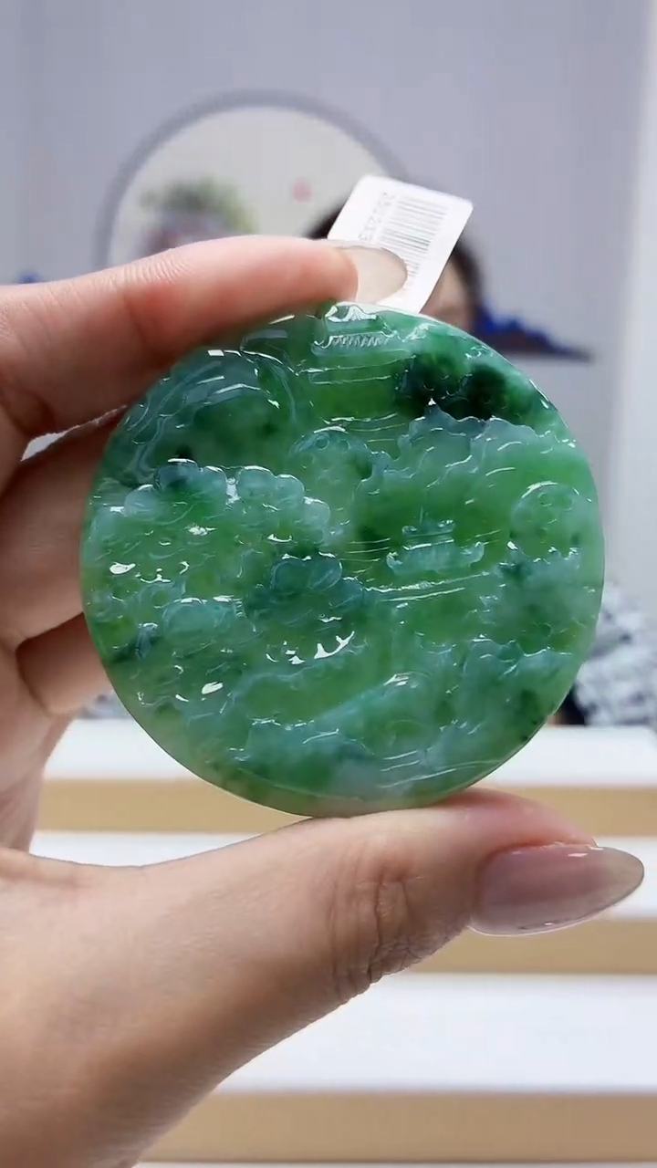 未镶嵌定制翡翠5160MM-毛货挂件32