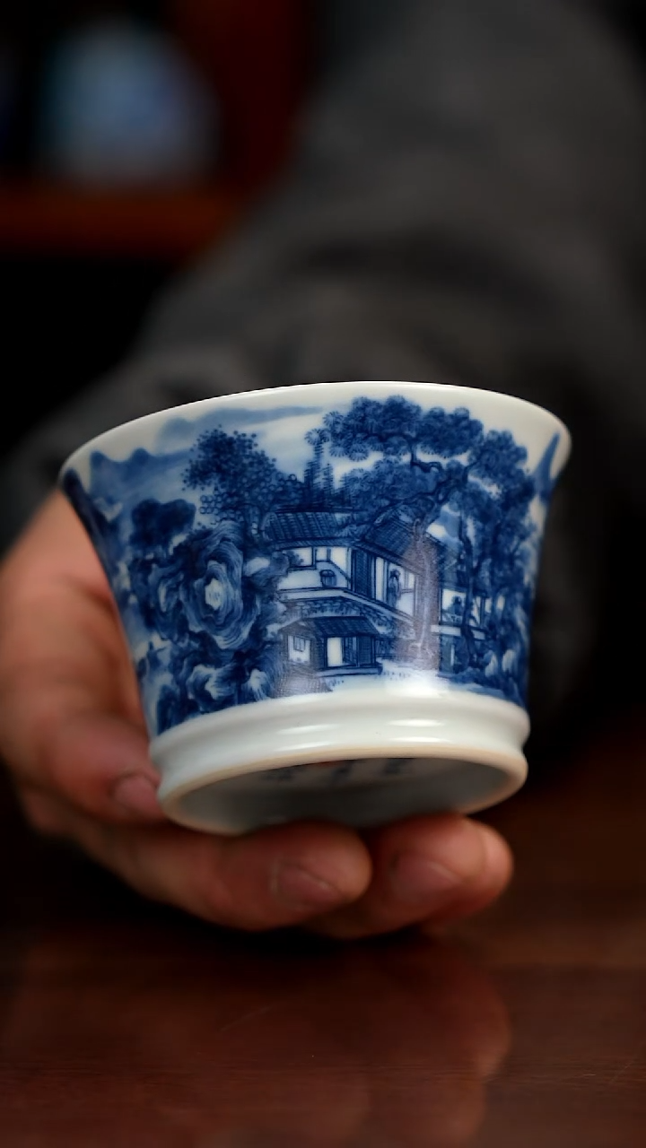 景琳藏青花北派山水