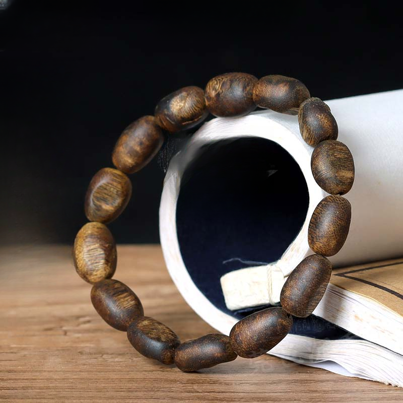 沉香丨莞香沉香绿奇楠10mm留疤单圈手串 15颗 约9g-CX