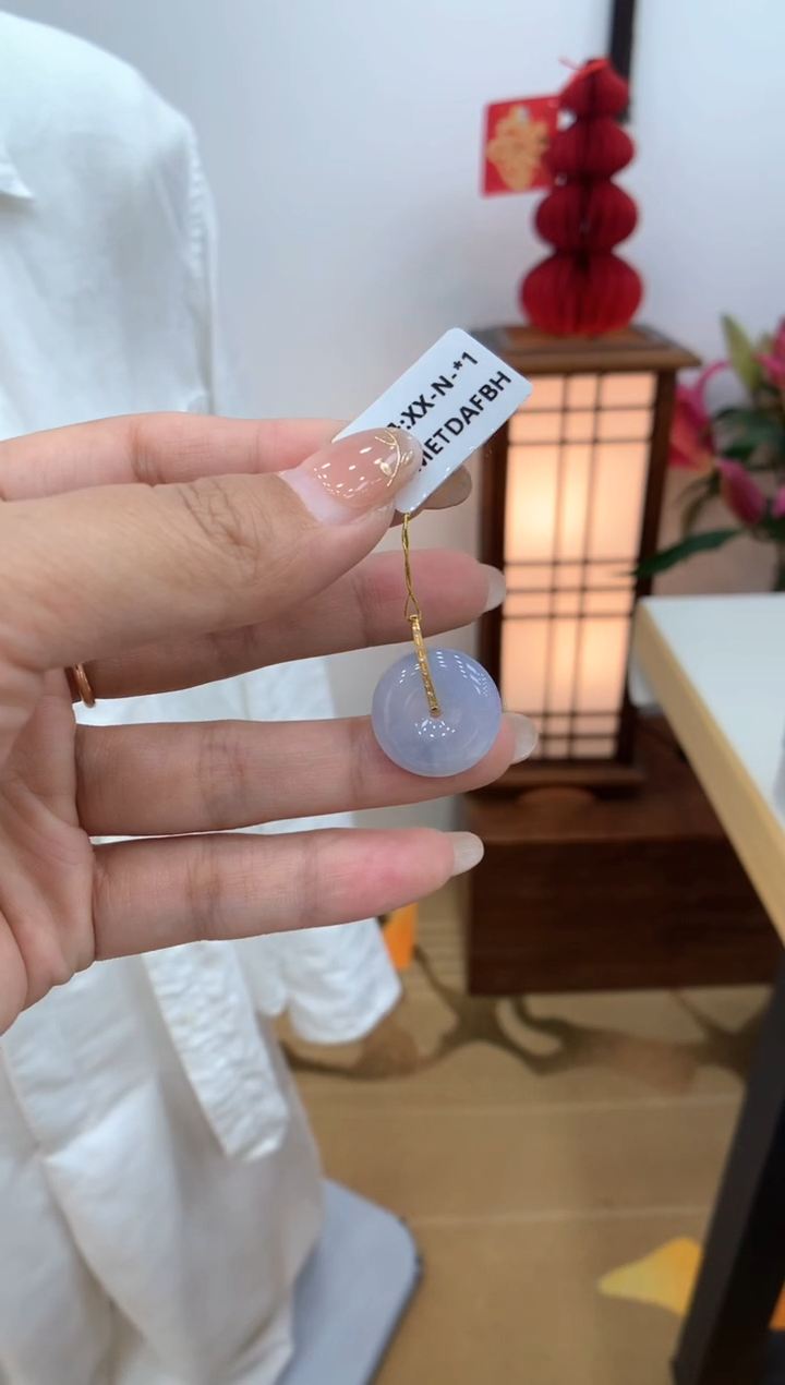 【闪购商品】翡翠颈饰18K金镶嵌平安扣吊坠