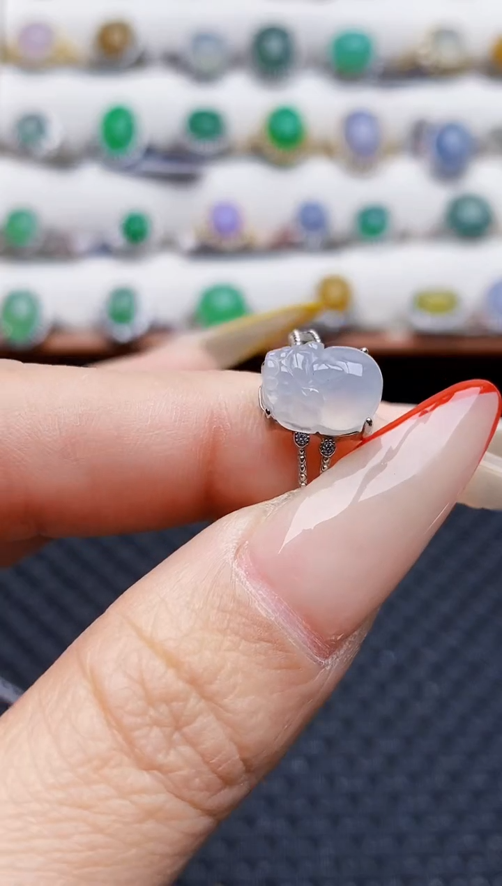 银S925镶嵌戒指翡翠6755