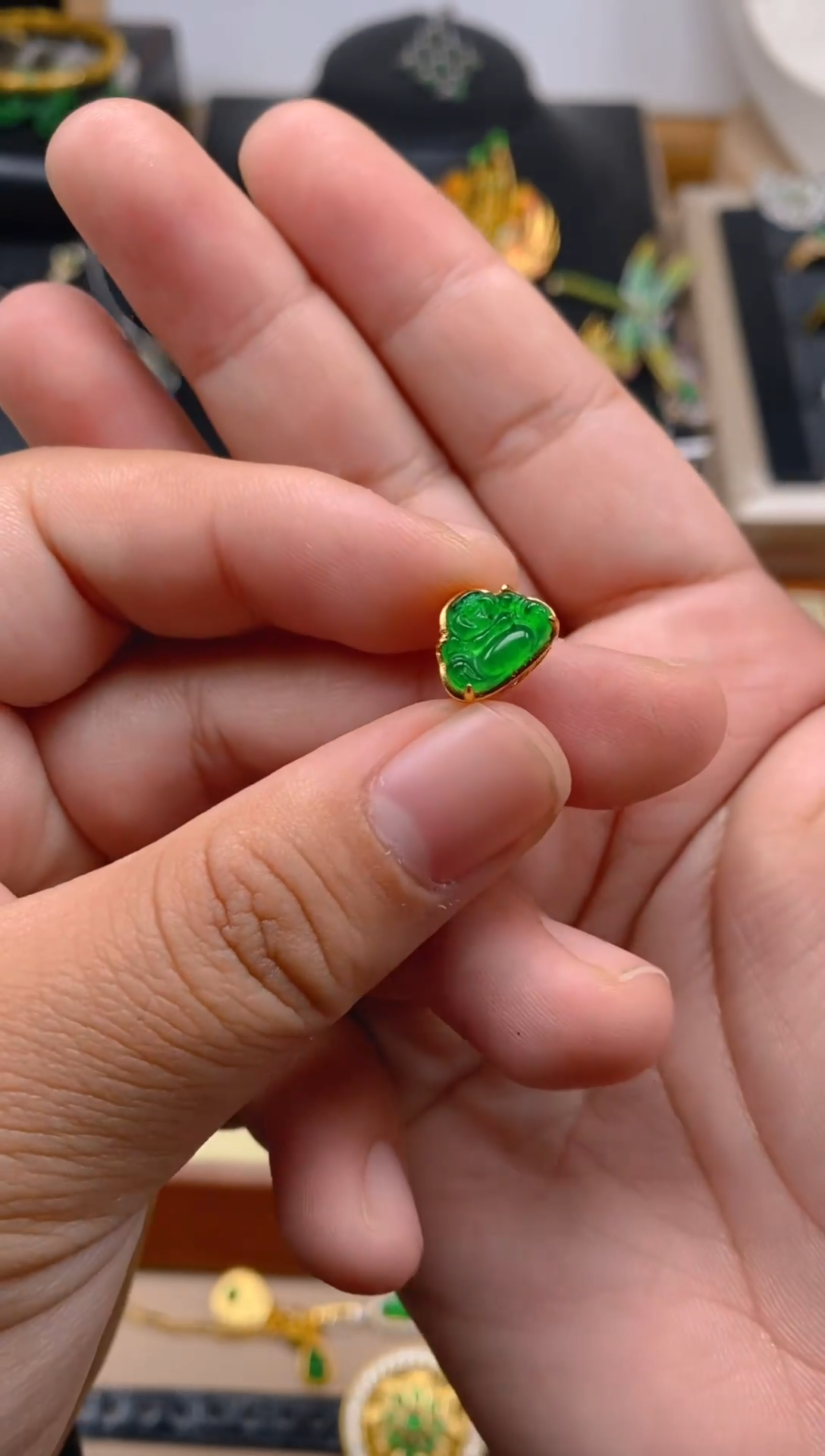 【闪购商品】翡翠颈饰银S925镶嵌佛公潘多拉