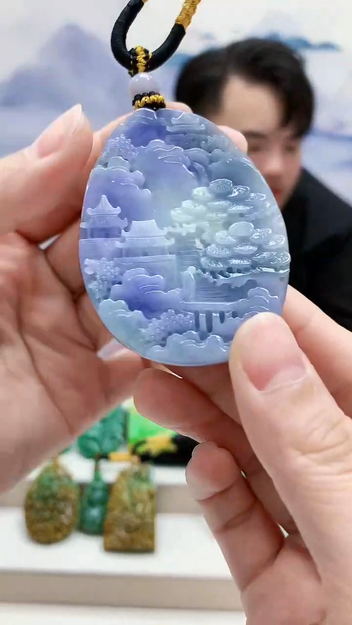 未镶嵌定制翡翠雨***…5060lr-毛货挂件98