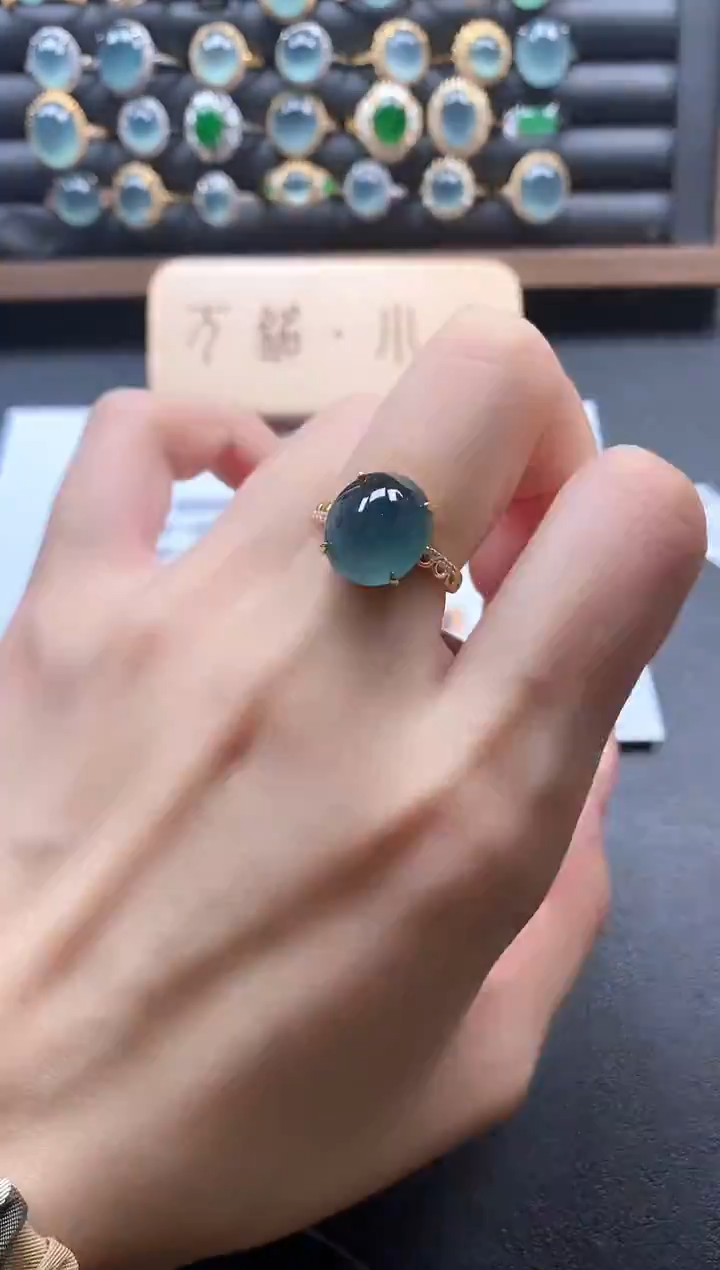 银S925镶嵌戒指翡翠51511