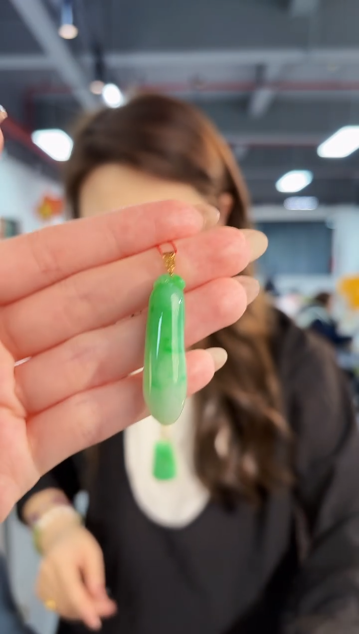 【闪购商品】翡翠颈饰18K金镶嵌缅料A货/支持复检/一件