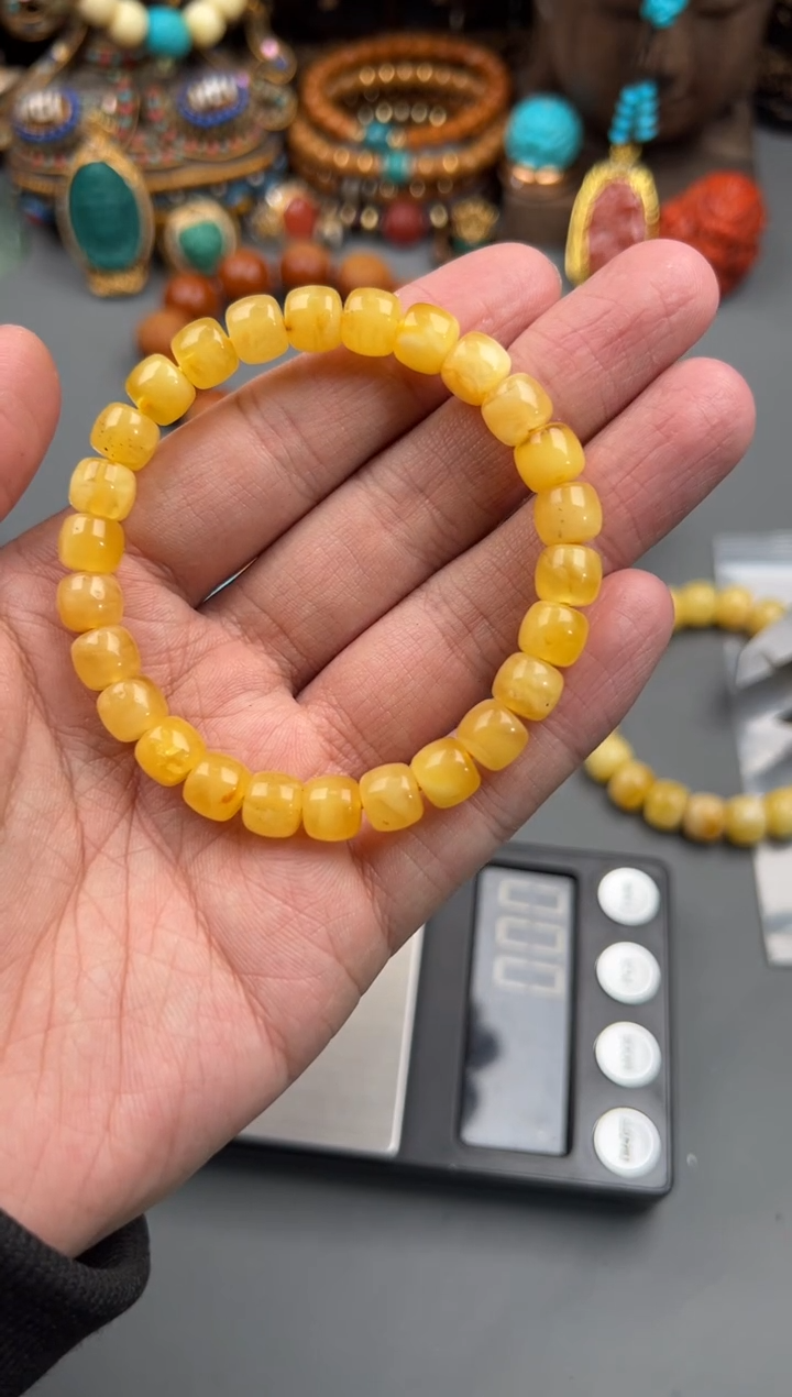 手串龙脊菩提相****分精品蜜蜡手串