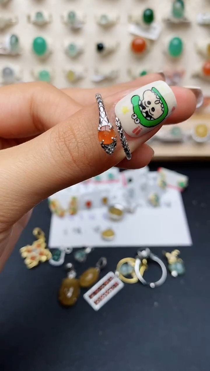 【闪购商品】翡翠戒指银S925镶嵌缅甸翡翠