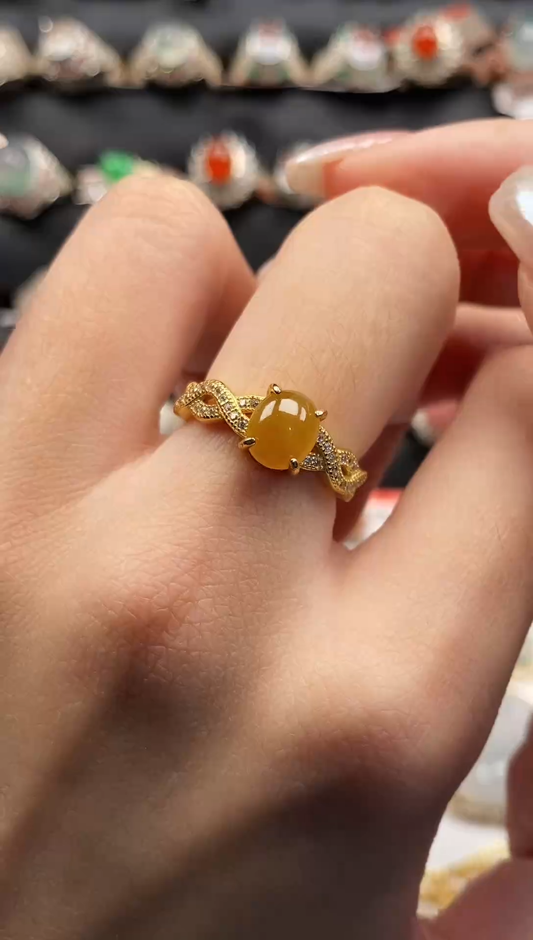 银S925镶嵌戒指翡翠天然A货翡翠161