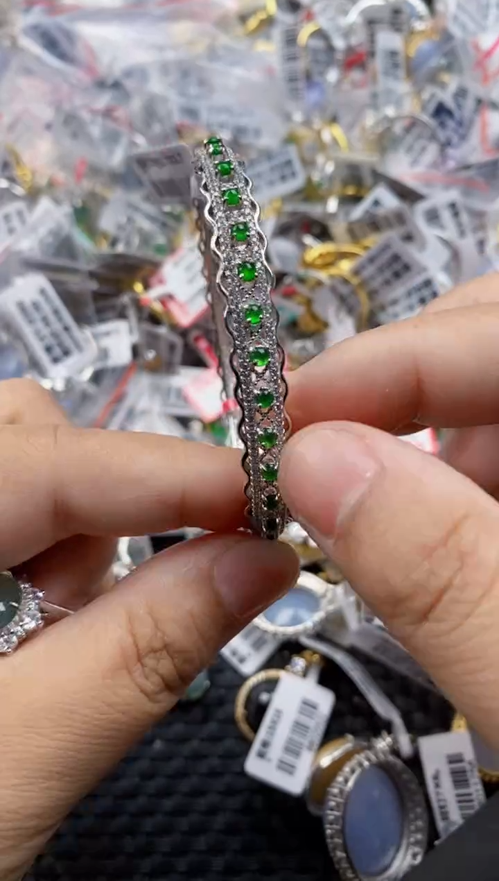 翡翠戒指银S925镶嵌777777  6