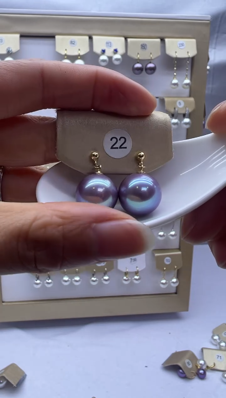 银S925镶嵌耳饰淡水珍珠22