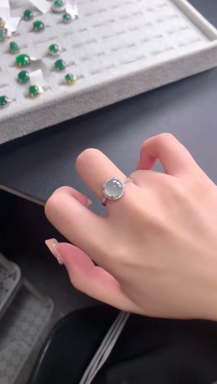 【闪购商品】翡翠戒指银S925镶嵌721412