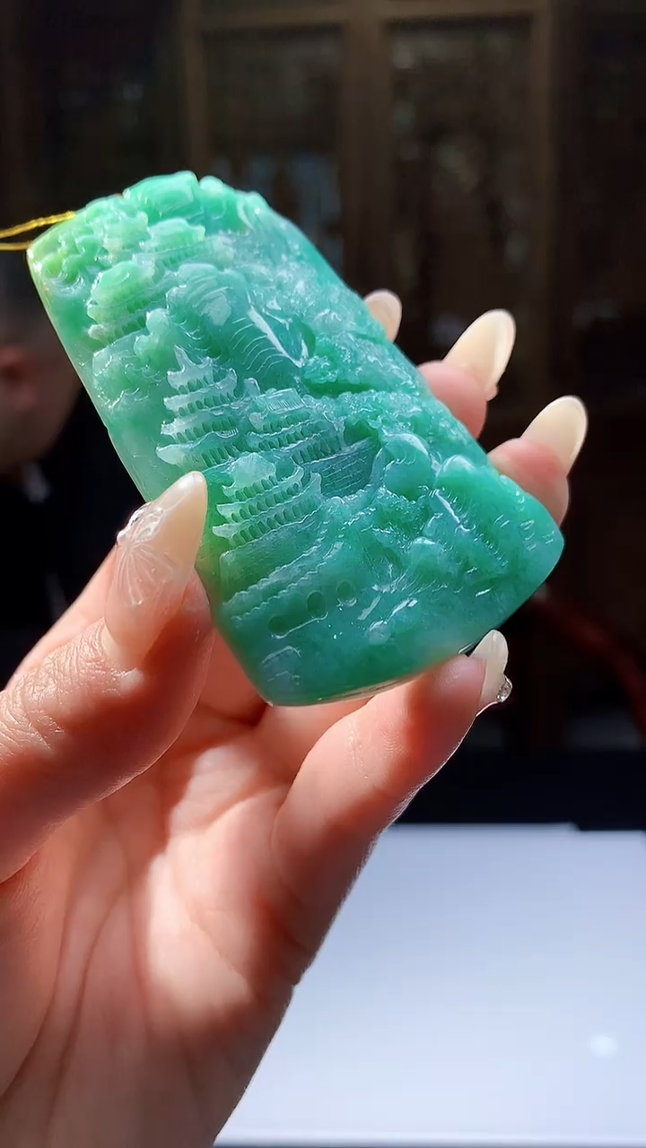 【闪购商品】定制翡翠未镶嵌8051jj-毛货挂件41