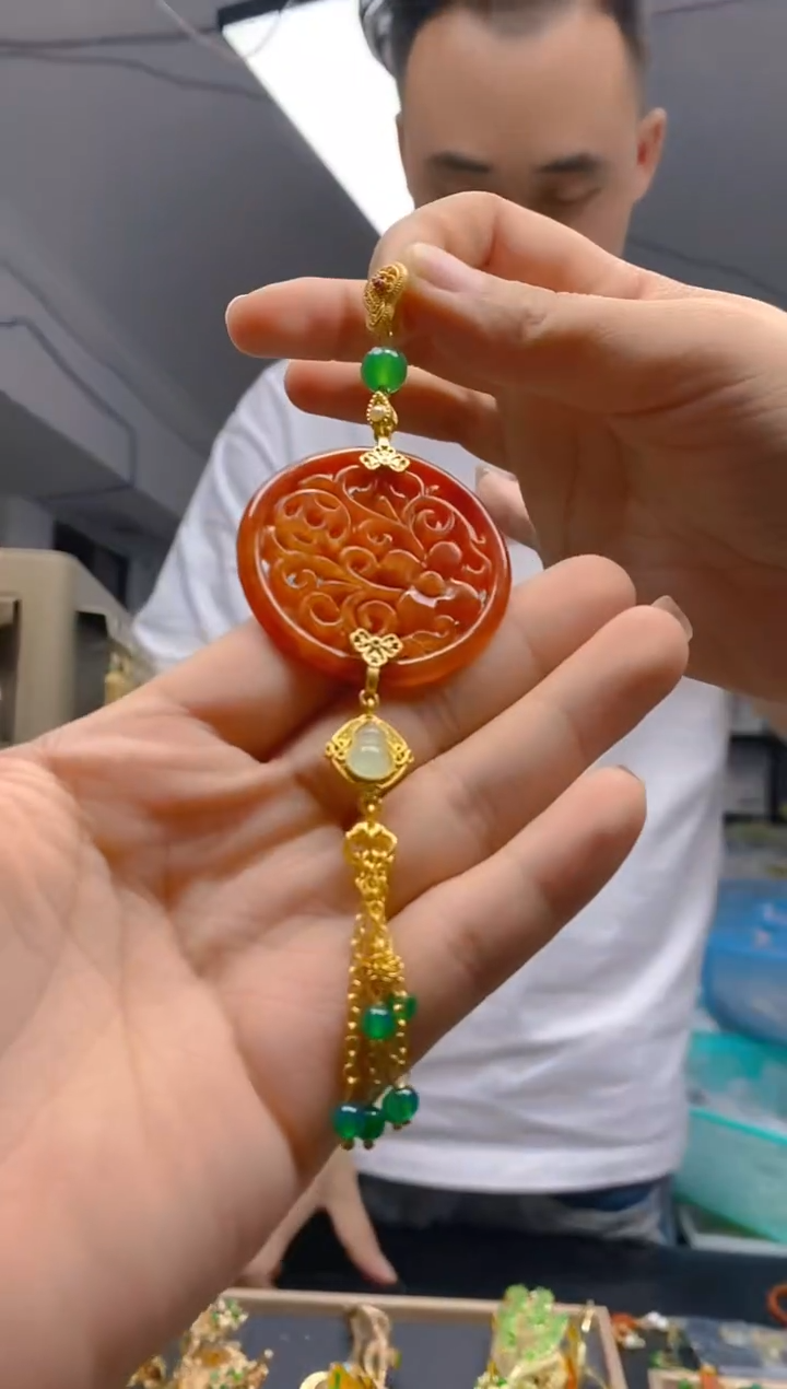 【闪购商品】翡翠耳饰合金235翡翠压襟