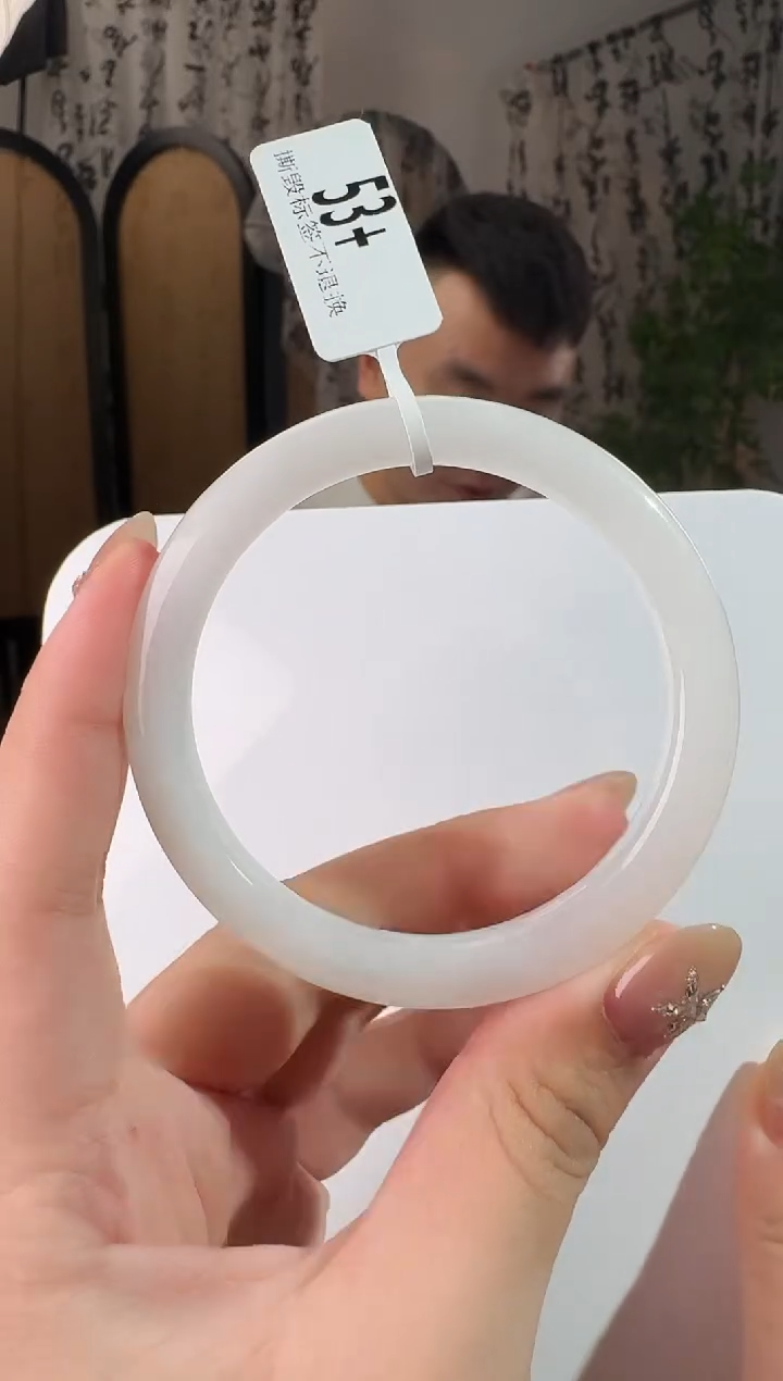 未镶嵌手镯和田玉手镯-7  53+