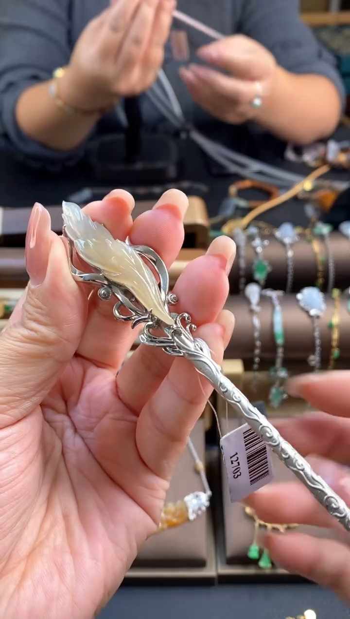 颈饰银S925镶嵌翡翠12703