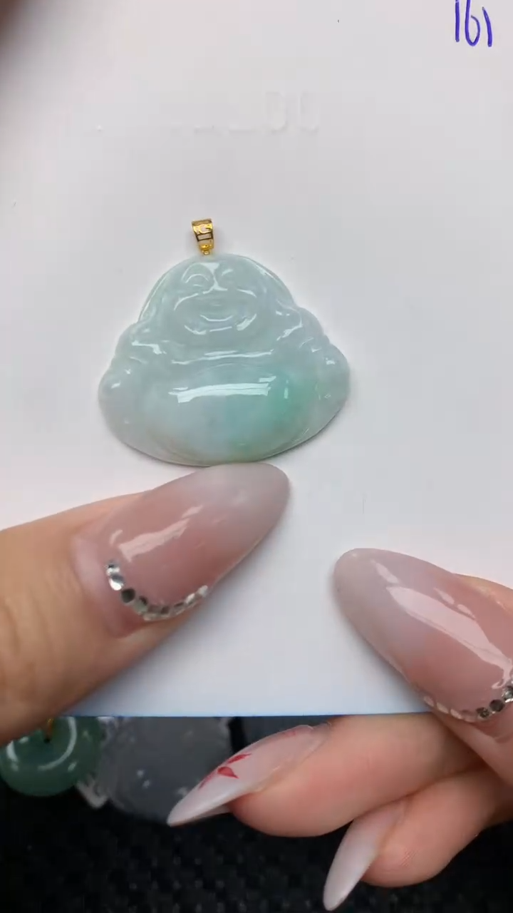 【闪购商品】翡翠颈饰18K金镶嵌 天然翡翠A货，