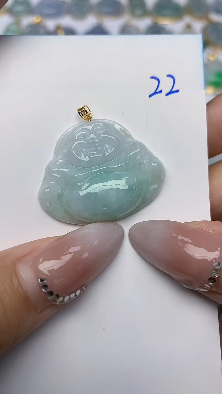 【闪购商品】翡翠颈饰18K金镶嵌天然翡翠A货