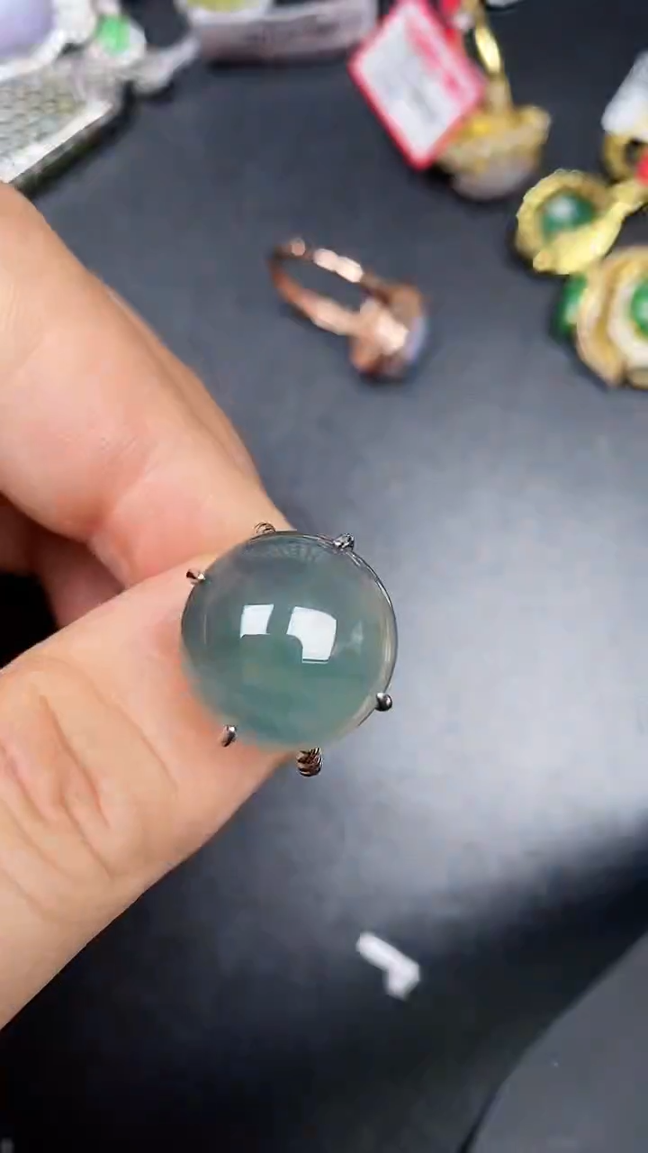 银S925镶嵌戒指翡翠1420