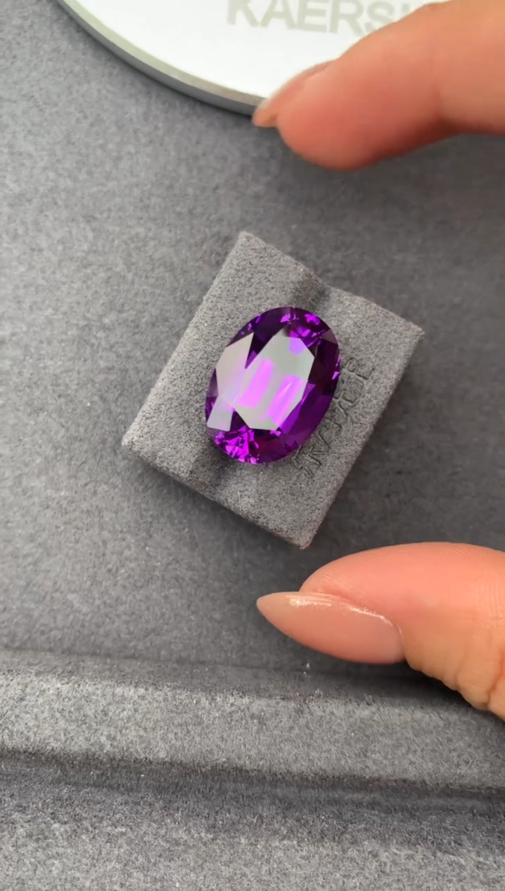 未镶嵌珠宝半成品紫晶13.6ct紫水晶  定制   FG 