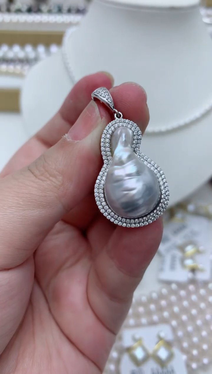 【闪购商品】海水珍珠颈饰银S925镶嵌e70 