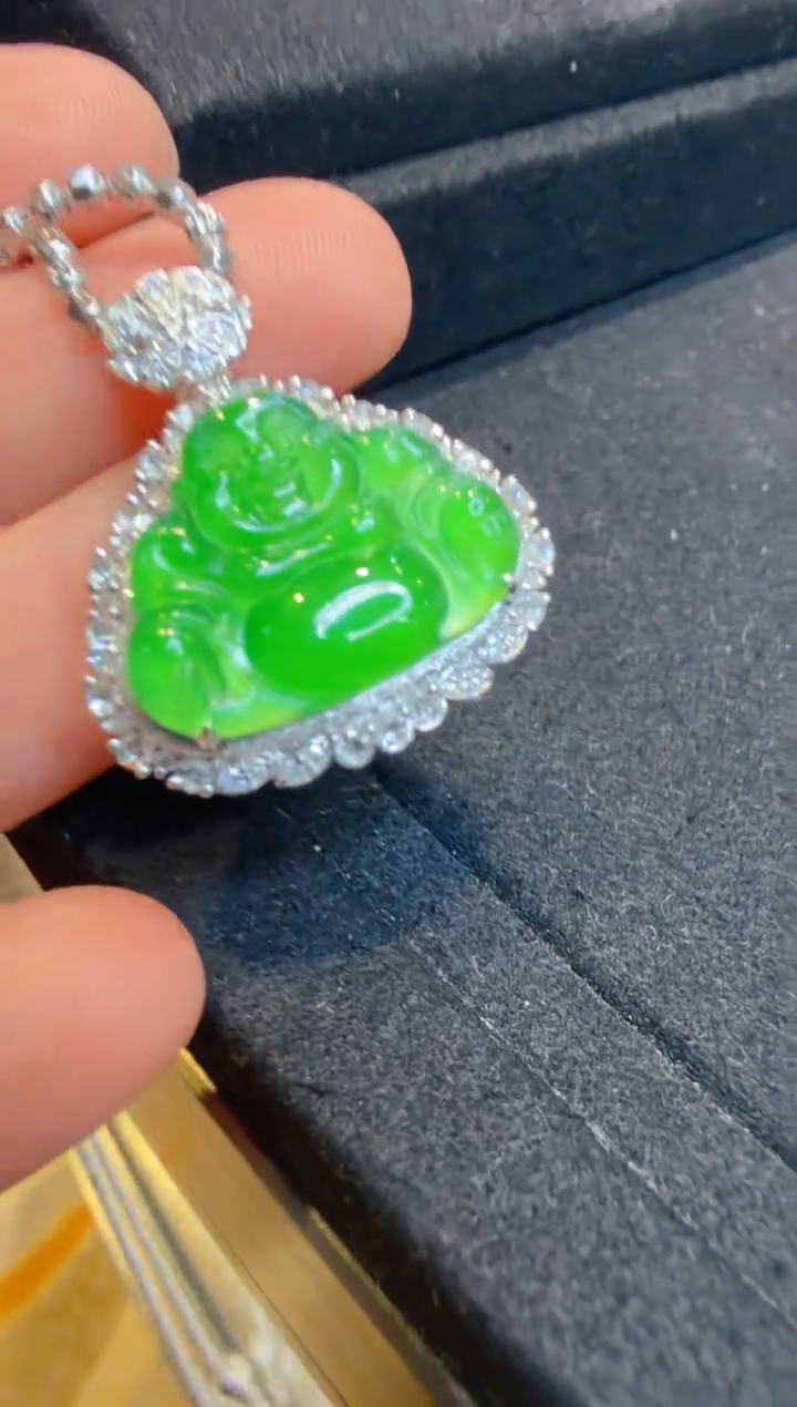 吊坠(不含链)18K金镶嵌翡翠多样性团购发一件