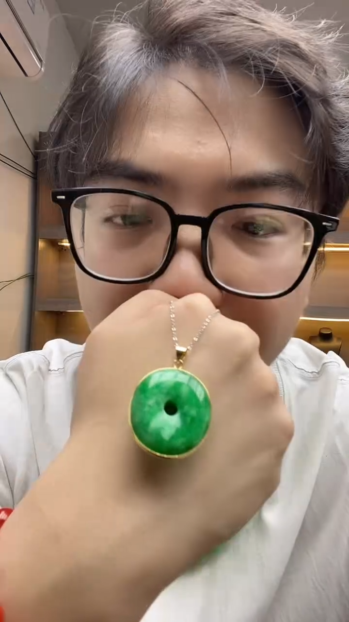 翡翠未镶嵌吊坠(赠链)【浠家定制】缅料高端30mm平安扣吊坠